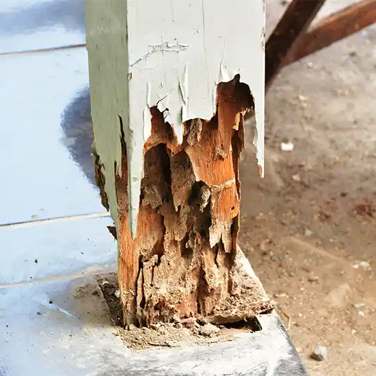 Structural timber damage caused by termites (white ants)